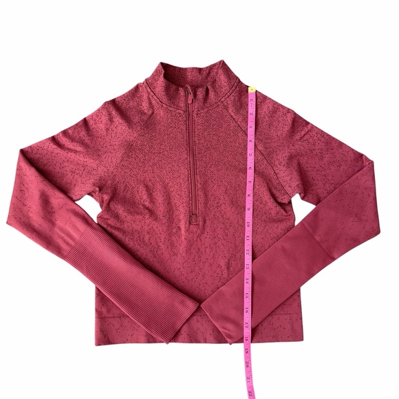 Lululemon Rest Less Cropped Half Zip Mulled Wine Herringbone Fade 2 - Picture 13 of 16
